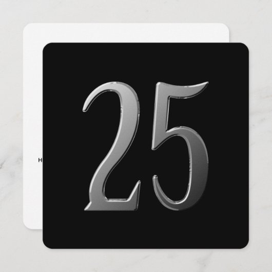 Vijfentwintig 25e Jubileum Informatie op de achter Kaart (Voorkant / Achterkant)