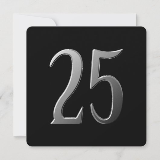 Vijfentwintig 25e Jubileum Informatie op de achter Kaart (Voorkant)