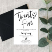 Vijfentwintig 25ste minimalistische uitnodiging to