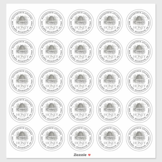 Vijfentwintig etiketten voor bijenkorven met helde sticker (Vel)