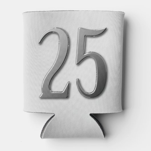 Vijfentwintig gegraveerd nummer 25 aangepaste teks blikjeskoeler (Voorkant)
