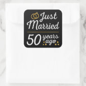 Vijfentwintig jaar getrouwd II Vierkante Sticker (Tas)