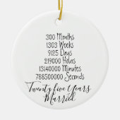 Vijfentwintig jaar getrouwd Jubileum 25e bruiloft Keramisch Ornament (Voorkant)