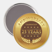 Vijfentwintig jaar Jubileum gouden medaille Magneet (Voorkant / Achterkant)