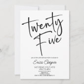 Vijfentwintig minimale elegante 25ste verjaardagsf kaart (Voorkant)