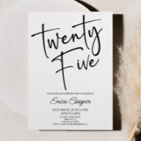 Vijfentwintig minimale elegante 25ste verjaardagsf