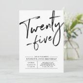 Vijfentwintig | Moderne 25e verjaardag Kaart (Staand voorkant)