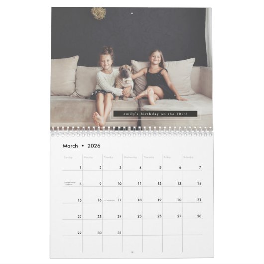 vijfentwintig script fotokalender kalender (Mar 2026)