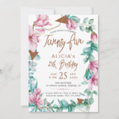 Vijfentwintig waterverf bloederige 25e verjaardag kaart (Voorkant)