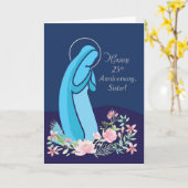 Vijfentwintigste 25ste Jubileum Religieus Leven Nu Kaart (Gele Bloem)