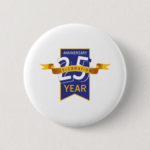 vijfentwintigste verjaardag ronde button 5,7 cm