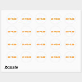 Vijfenveertig dollar ronde sticker (Vel)