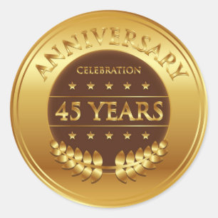 Vijfenveertig jaar Jubileum gouden medaille Ronde Sticker