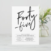 Vijfenveertig | Moderne 45ste verjaardag Party uit Kaart (Staand voorkant)