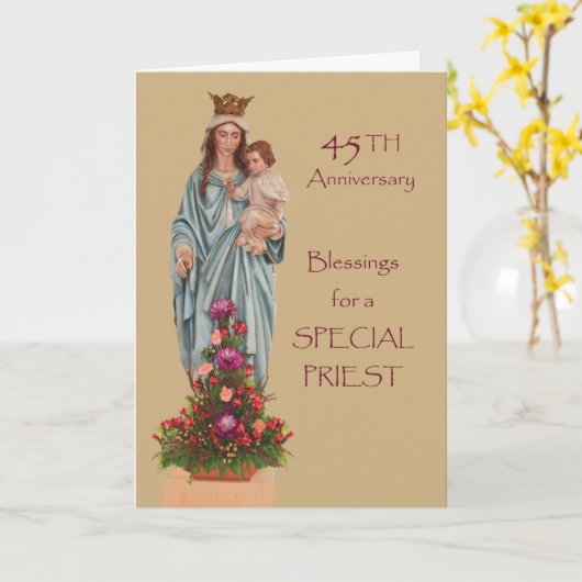 Vijfenveertigste wijding Jubileum met Maria Kaart (Gele Bloem)