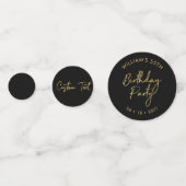Vijfenvijftig | Goud & Zwart 55ste Verjaardagsfees Confetti (Voorkanten)