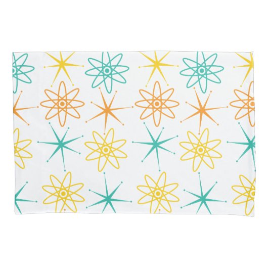 Vijfenvijftig - hoesje met atomen en sterren kussensloop (Voorkant-Links)