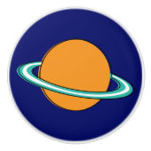 Vijfenvijftig - oranje scharnierende planeet keramische knop (Voorkant)