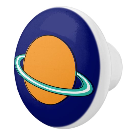 Vijfenvijftig - oranje scharnierende planeet keramische knop (Rechts)