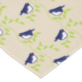 Vijfenvijftig - twee tafelkleden van blauwe vogels (Gekanteld)