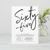 Vijfenzestig | Moderne uitnodiging voor 65e verjaa (Staand voorkant)