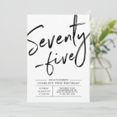Vijfenzeventig Moderne 75e Verjaardagsfeestuitnodi Kaart (Staand voorkant)