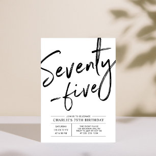 Vijfenzeventig Moderne 75e Verjaardagsfeestuitnodi Kaart