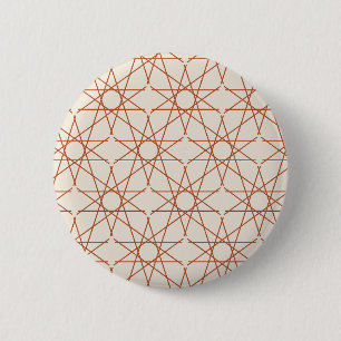 Vijfhoekige stergeometrie in terracotta en ivoor M Ronde Button 5,7 Cm