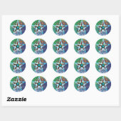 vijfhoekseizoenen ronde sticker (Vel)