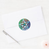vijfhoekseizoenen ronde sticker (Envelop)