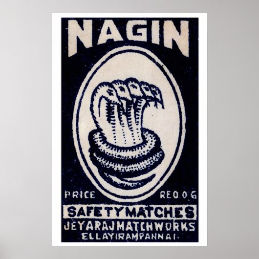 Vijfhoofdige Slang - Matchbox Print - Esthetisch (Voorkant)
