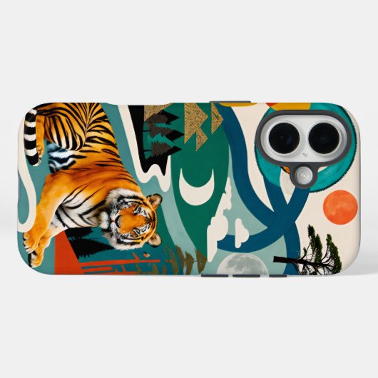 vijfkleurige briljante tijger Case-Mate iPhone case (Achterkant (horizontaal))