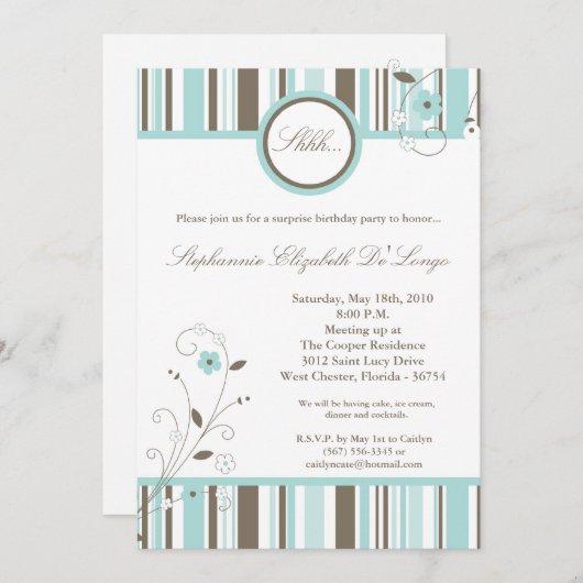 Vijfmaal7 Uitnodiging van de Partij van de Partij  (Voorkant / Achterkant)