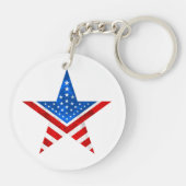 Vijfpuntige ster Amerikaanse vlag Sterren en Strep Sleutelhanger (Achterkant)