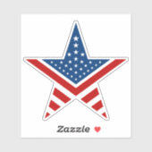 Vijfpuntsster Amerikaanse vlag Sticker (Vel)