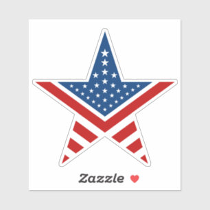 Vijfpuntsster Amerikaanse vlag Sticker