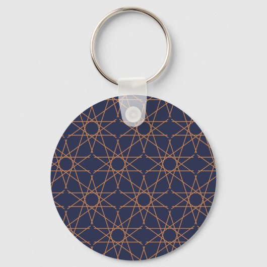 Vijfster Geometrie Indigo Koper Sleutelhanger (Voorkant)