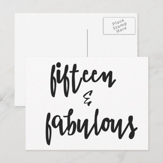 Vijftien en Fabulous Quinceanera 15e Kaart op zate (Voorkant / Achterkant)