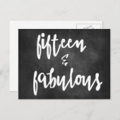 Vijftien en Fabulous Quinceanera 15e Kaart op zate (Voorkant / Achterkant)