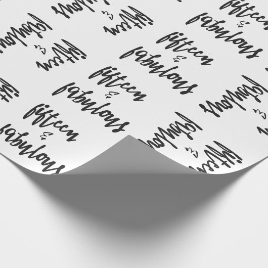 Vijftien & Fabulous 15/Quinceanera-Verpakkingsdocu Cadeaupapier (Hoek)