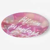 Vijftien & Fabulous - 15e Verjaardagspapier Borden Papieren Bordje (Gekanteld)