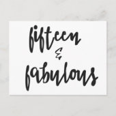 Vijftien & Fabulous Quinceanera 15e verjaardagskaa Briefkaart (Voorkant)