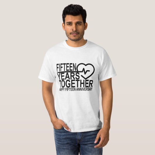 VIJFTIEN Jubileum 15 jaar samen . T-shirt (Voorkant volledig)