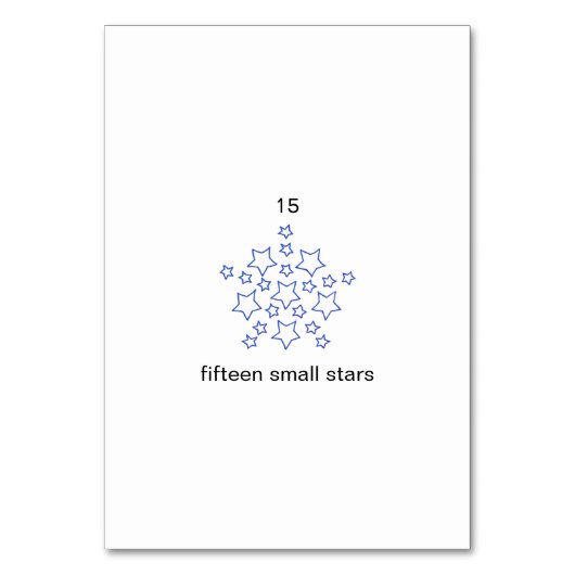 Vijftien kleine sterren aangepaste nummer flashcar kaart (Achterkant)