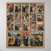 Vijftien mysteries van de Rozenkrans Heilige Relig Poster (Voorkant)