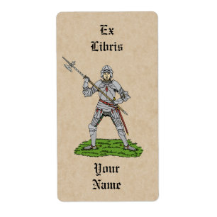 Vijftiende eeuw Engelse Knight Bookplate Etiket
