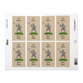 Vijftiende eeuw Engelse Knight Bookplate Etiket (Full Sheet)