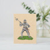 Vijftiende eeuw Engelse Knight Briefkaart (Staand voorkant)