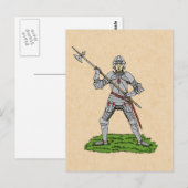 Vijftiende eeuw Engelse Knight Briefkaart (Voorkant / Achterkant)