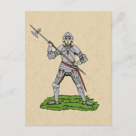 Vijftiende eeuw Engelse Knight Briefkaart (Voorkant)